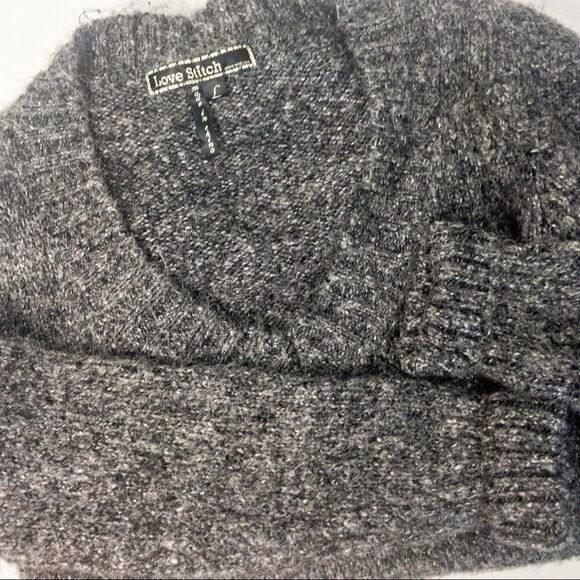Love Stitch So Soft Salt & Pepper Sweater Sz L - Picture 1 of 11